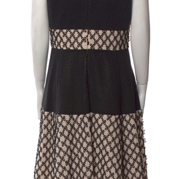 $399 Pearl Lela Rose Black Tan Lace Dress Fit Flare 10 Veronica Lodge Riverdale - Picture 4 of 6